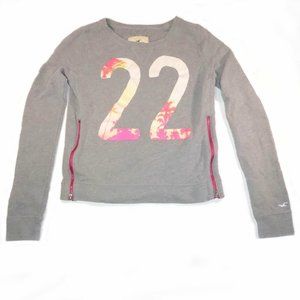 Hollister Grey Long Sleeve Pullover Sweatshirt XS